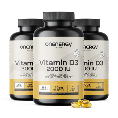 3x Vitamin D3 2000 IU, ukupno 1095 mekih kapsula