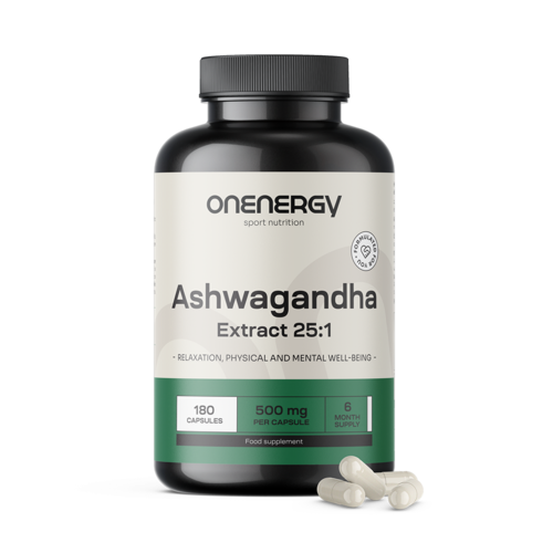Ashwagandha 500 mg – ekstrakt 25:1, 180 kapsula