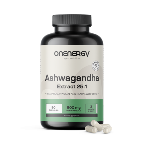 Ashwagandha 500 mg – ekstrakt 25:1, 90 kapsula
