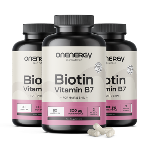 3x Biotin – vitamin B7, ukupno 270 kapsula