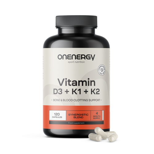 Vitamin D3 + K1 + K2, 120 kapsula