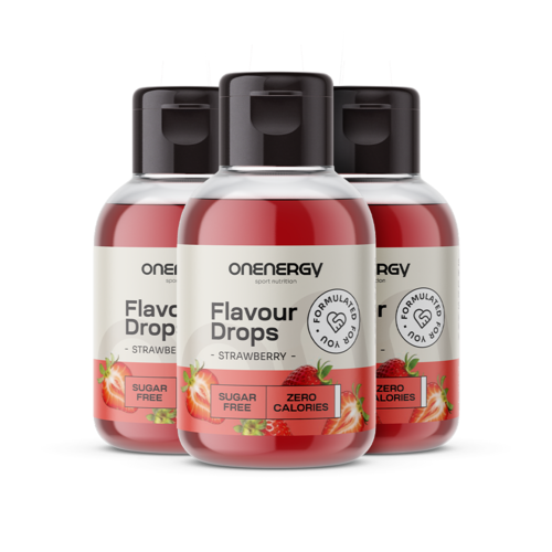 3x Flavour Drops kapi sa zaslađivačem – jagoda, ukupno 150 ml